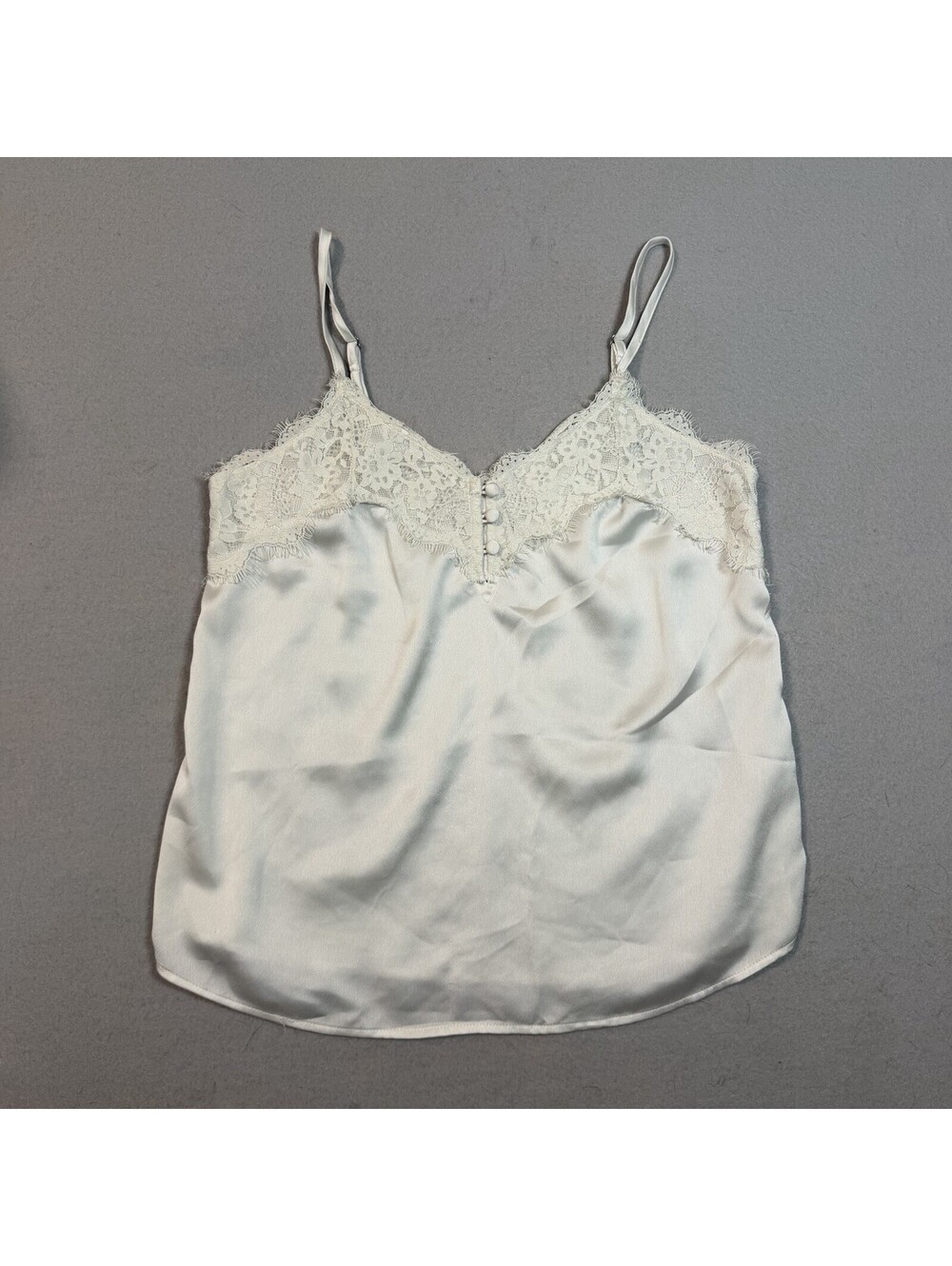 Abercrombie Fitch Y2K Lace Ivory Cream Cami Slip Women's XS Silky Tank